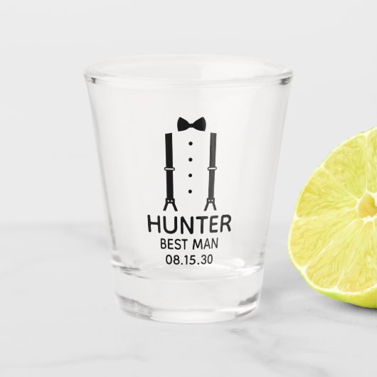 花婿介添人ブラックボウタイ ショットグラス (正面)