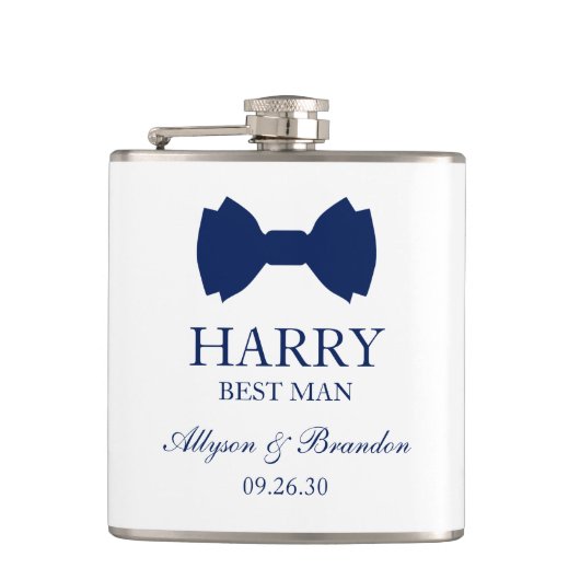 花婿介添人ブルーボウタイ フラスク (正面)