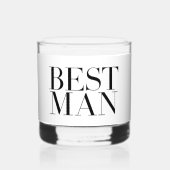 花婿介添人ミニマモダンパーソナライズされたリスト ウイスキーグラス (正面)