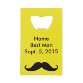 花婿介添人ムスタッシュ&スーツのクレジットカードボトルオープナー クレジットカード栓抜き (正面)