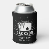 花婿介添人モダンバチュラーパーティトランプのポーカーカード 缶クーラー (缶裏面)