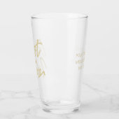 花婿介添人モダン金ゴールドブラシスクリプトタイポグラフィビール タンブラーグラス (左)