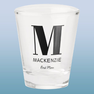花婿介添人モノグラム名 ショットグラス