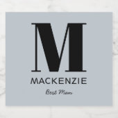 花婿介添人モノグラム名 ビールラベル (シングルラベル)