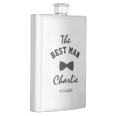 花婿介添人ユニークタイポグラフィモノグラム フラスク (右)