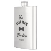 花婿介添人ユニークタイポグラフィモノグラム フラスク (左)