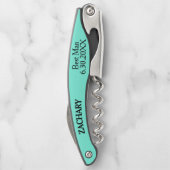 花婿介添人ライトターコイズ結婚のコルクねじ ソムリエナイフ (裏面)