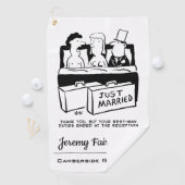 花婿介添人共有アベッドと新郎新婦おもしろい ゴルフタオル (インサイチュ)