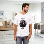 花婿介添人写真バチュラーパーティ Tシャツ<br><div class="desc">円形フレームに写真をパーソナライズして追加する。名前の追加</div>