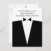 花婿介添人又はグロムスマン葉書招待状 インビテーションポストカード (正面/裏面)