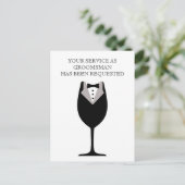 花婿介添人又はグロムスマン葉書招待状 インビテーションポストカード (スタンド正面)