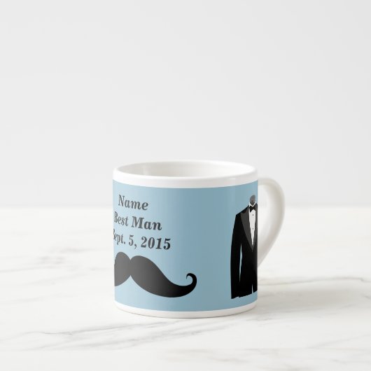 花婿介添人口ひげ、トップハットとスーツエスプレッソマグカップ エスプレッソカップ (正面右)