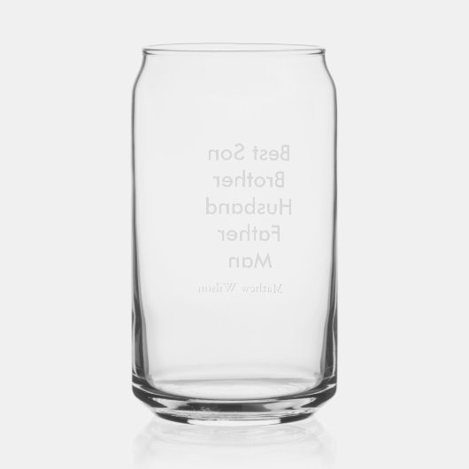 花婿介添人息子の夫パパ引用文追加の名前文字 ガラス缶 (裏面)