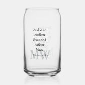 花婿介添人息子の夫パパ引用文追加の名前文字 ガラス缶 (正面)