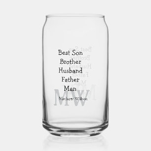 花婿介添人息子の夫パパ引用文追加の名前文字 ガラス缶