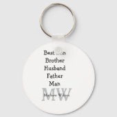 花婿介添人息子の夫パパ引用文追加の名前文字 キーホルダー (裏面)