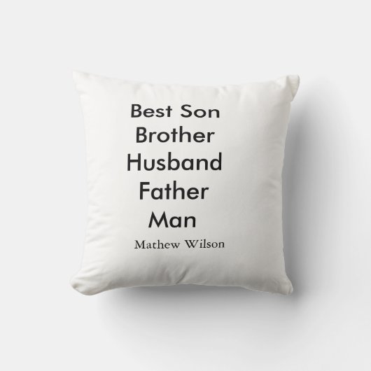 花婿介添人息子の夫パパ引用文追加の名前文字 クッション (正面)