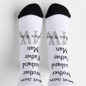 花婿介添人息子の夫パパ引用文追加の名前文字 ソックス (上部)