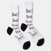 花婿介添人息子の夫パパ引用文追加の名前文字 ソックス (右)