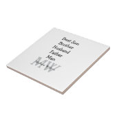 花婿介添人息子の夫パパ引用文追加の名前文字 タイル (側面)