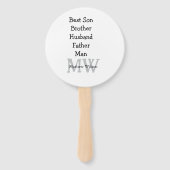 花婿介添人息子の夫パパ引用文追加の名前文字 ハンドファン (裏面)