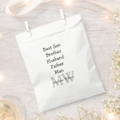 花婿介添人息子の夫パパ引用文追加の名前文字 フェイバーバッグ (クリップ留めされた状態)