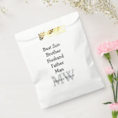 花婿介添人息子の夫パパ引用文追加の名前文字 フェイバーバッグ (封をした状態)