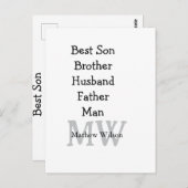 花婿介添人息子の夫パパ引用文追加の名前文字 ポストカード (正面/裏面)