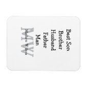 花婿介添人息子の夫パパ引用文追加の名前文字 マグネット (横)