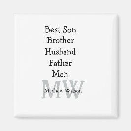 花婿介添人息子の夫パパ引用文追加の名前文字 マグネット