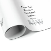 花婿介添人息子の夫パパ引用文追加の名前文字 ラッピングペーパー (ロールコーナー)