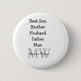 花婿介添人息子の夫パパ引用文追加の名前文字 缶バッジ