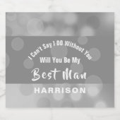 花婿介添人提案がスパークリーパーソナライズされた ビールラベル (シングルラベル)