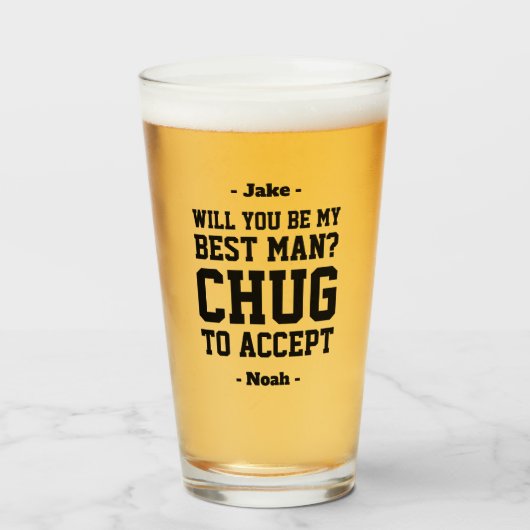 花婿介添人提案チャグがビールのおもしろい好意を受け入れる タンブラーグラス (ドリンク正面)