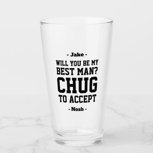 花婿介添人提案チャグがビールのおもしろい好意を受け入れる タンブラーグラス (正面)