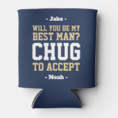 花婿介添人提案チュグを受け入れる海軍の金ゴールドと白 缶クーラー (正面)