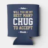 花婿介添人提案チュグを受け入れる海軍の金ゴールドと白 缶クーラー (裏面)