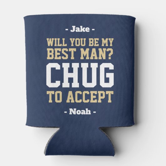 花婿介添人提案チュグを受け入れる海軍の金ゴールドと白 缶クーラー (裏面)