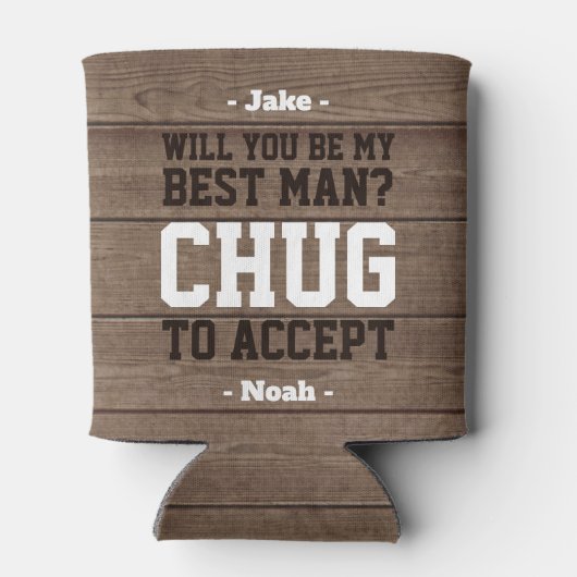 花婿介添人提案木材を受け入れる素朴ためフェイクのChung 缶クーラー (裏面)