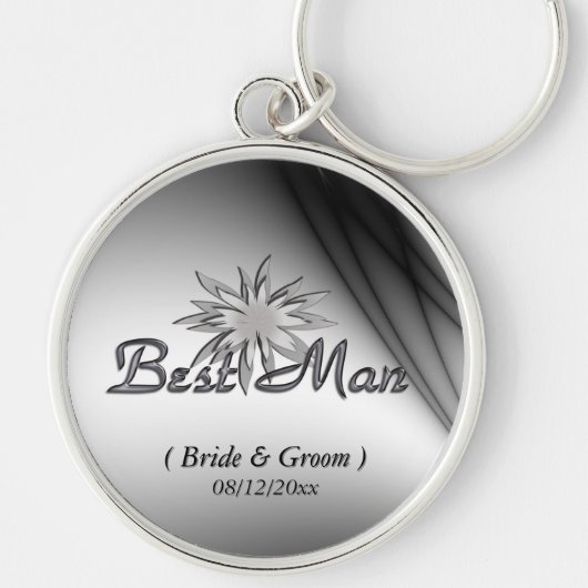 花婿介添人白黒のカスタムキーホルダー キーホルダー (正面)