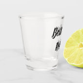 花婿介添人白黒名前をカスタムするギフト結婚ズ ショットグラス (左)