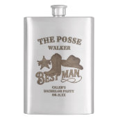 花婿介添人素朴カウボーイポスバチュラーパーティ フラスク (正面)
