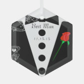 花婿介添人結婚のクリスマスオーナメント ガラスオーナメント (正面)