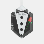 花婿介添人結婚のクリスマスオーナメント ガラスオーナメント (正面左)