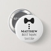 花婿介添人結婚のボタン名タグ 缶バッジ (正面&裏面)