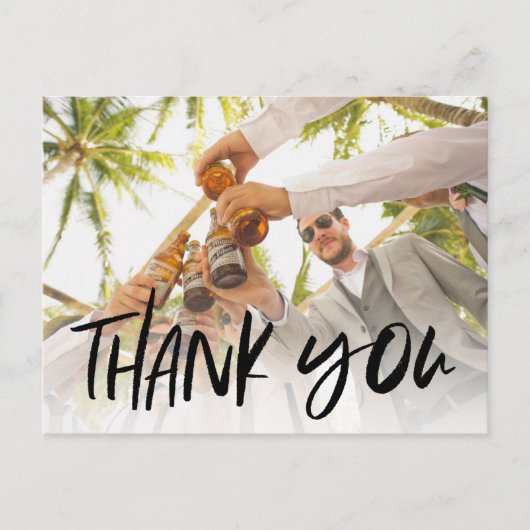 花婿介添人結婚の写真ありがとう ポストカード (正面)