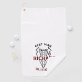 花婿介添人結婚の名前をカスタムする日のプレゼント ゴルフタオル (インサイチュ)