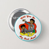 花婿介添人結婚のIDボタン 缶バッジ (正面&裏面)