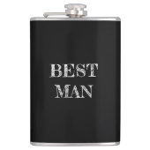 花婿介添人結婚ズブラックウィスキーフラスコ フラスク (正面)