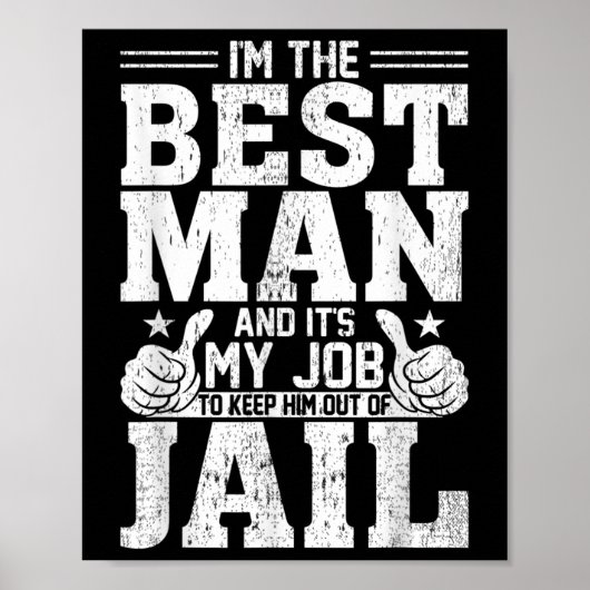 花婿介添人結婚ズGroomsmenおもしろいブライダル学士号 ポスター (正面)